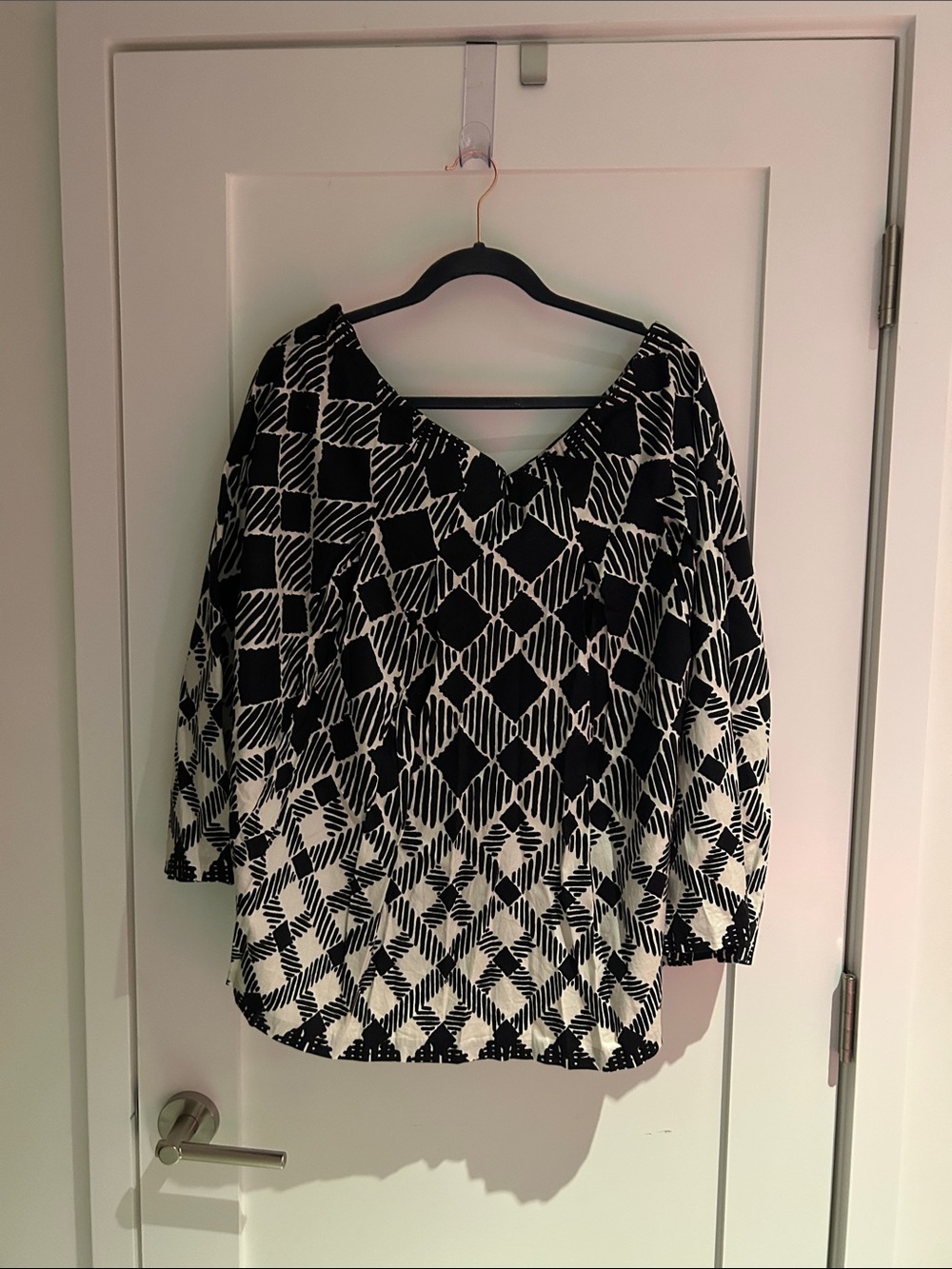 Talbots Black and White A-Line Patterned Skirt